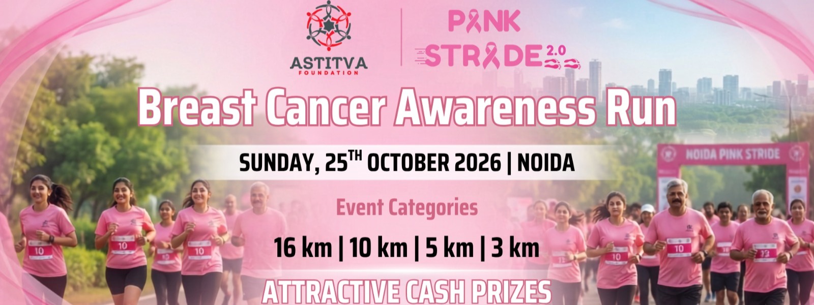 Pinkstride 2.0 - Breast Cancer Awareness Run banner